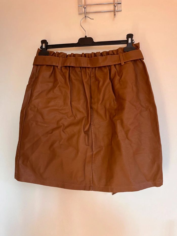 Jupe en cuir marron la halle taille 42 - photo numéro 5