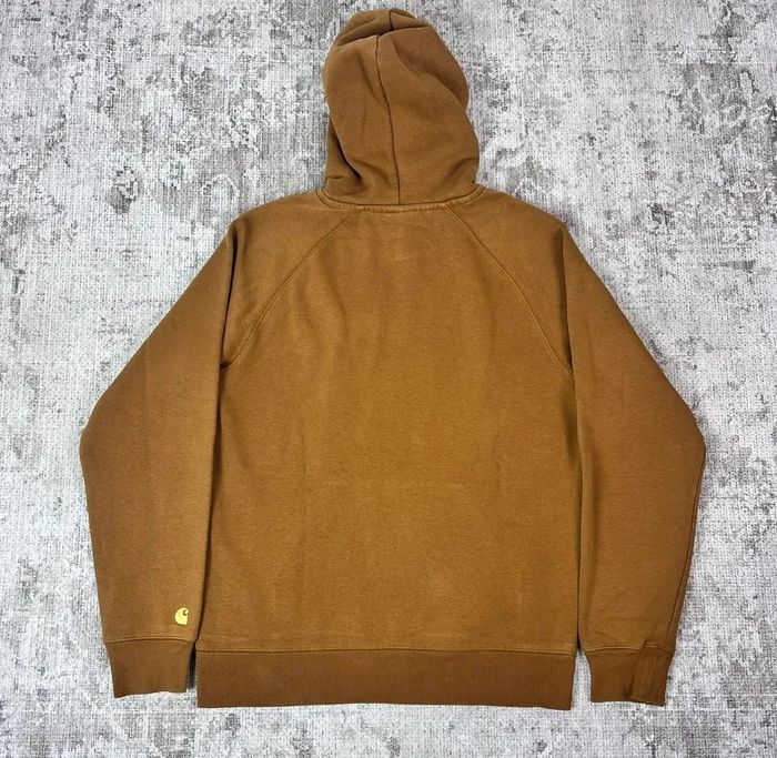 sweat Carhartt beige logo brodé manche taille S 462F - photo numéro 3