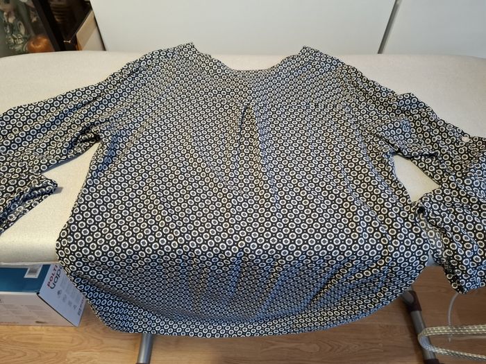 Belle blouse femme Z-One L/XL noir/blanc manches longues relevables très bon état - photo numéro 6