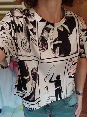 T-shirt femme croq top motif Catwoman