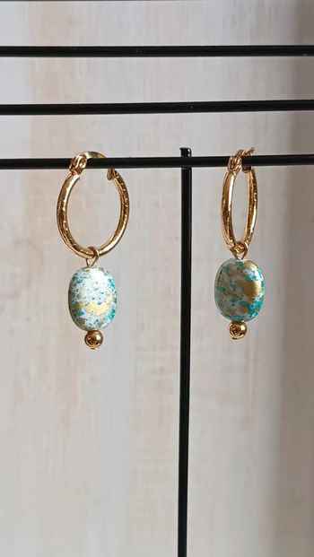 Jolies créoles à breloques en acier inoxydable