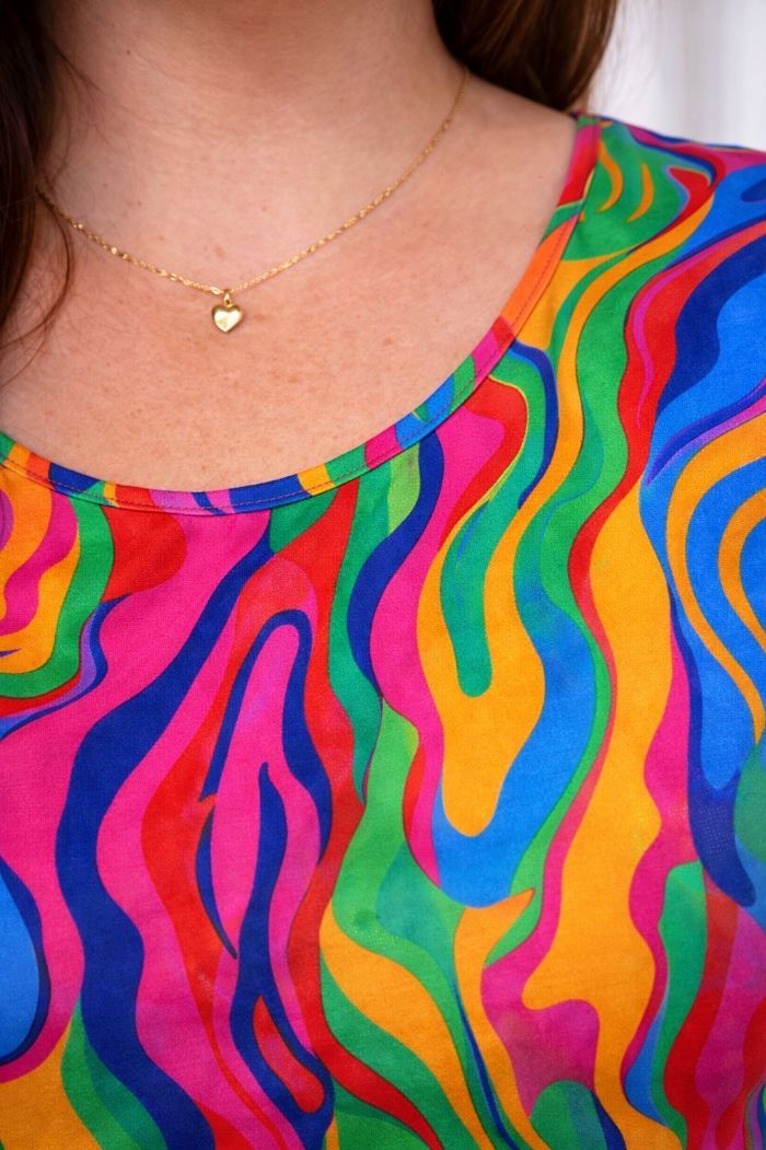 Robe vertige psychédélique hypnotique multicolore Femme Taille 54 marque Boohoo 💍 - photo numéro 4