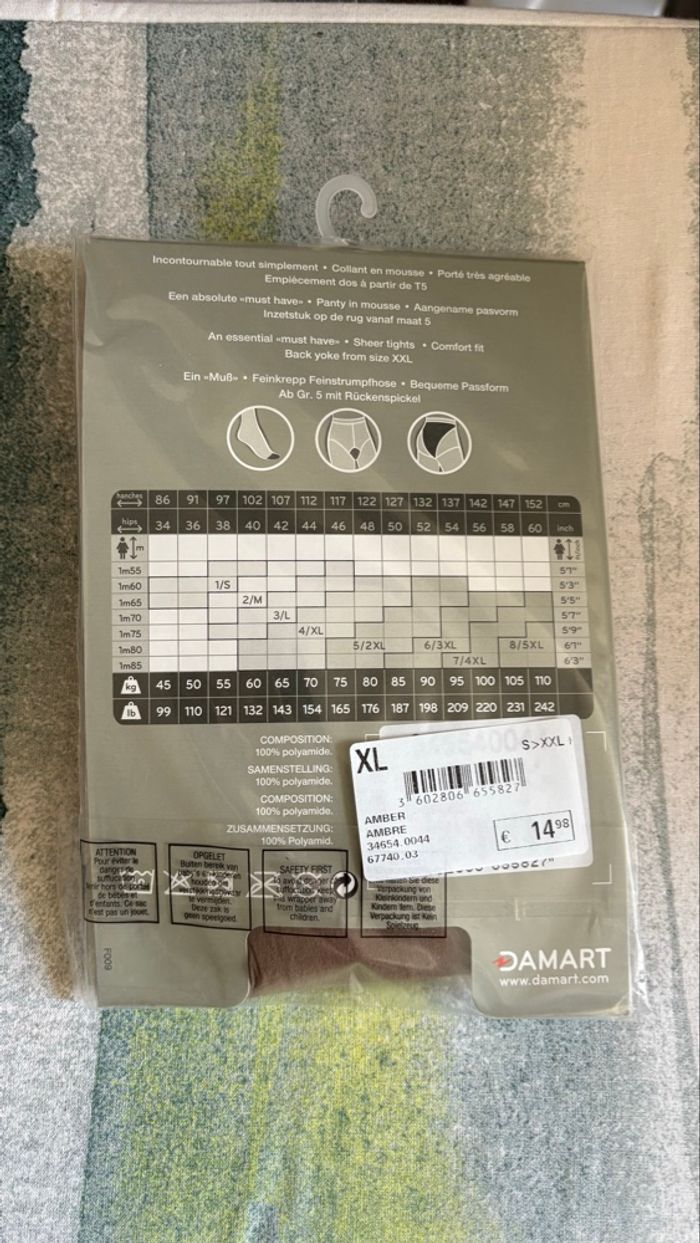Lot de deux collants Damart taille 42/XL qui sont neufs emballé - photo numéro 4