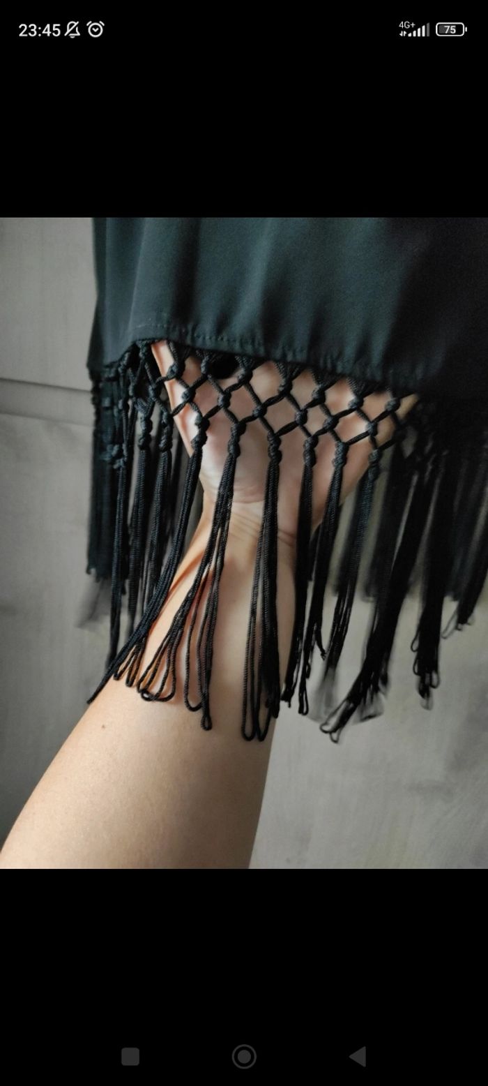 Haut noir et Neuf Camaïeu femme à franges - photo numéro 7