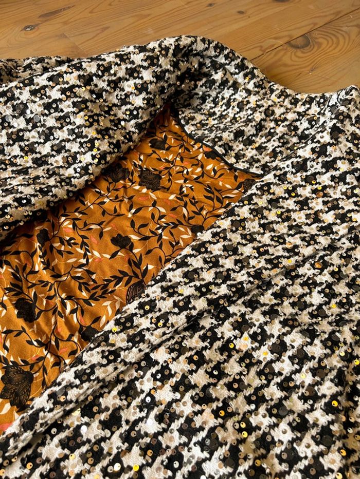 manteau handmade oversize pied poule 44 - photo numéro 6