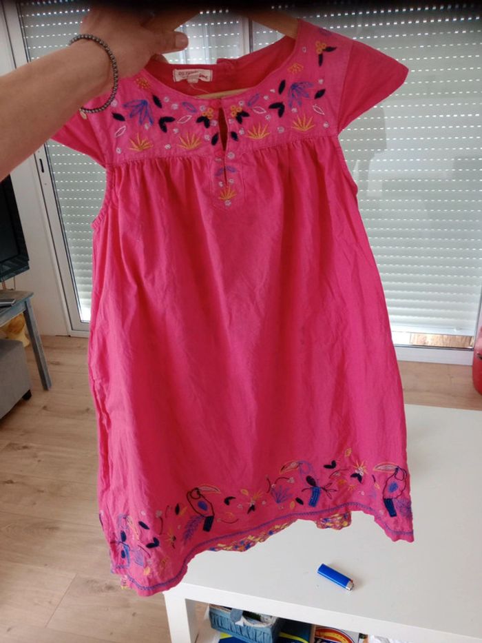 Robe 10 ans rose broderie pélican c85 - photo numéro 7