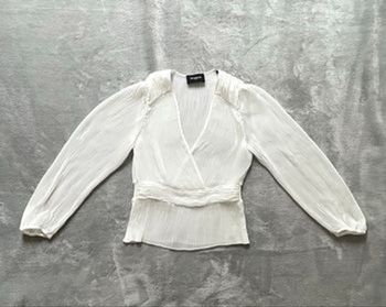 Blouse The Kooples 100% soie cache-cœur plissé - T.1 (S)