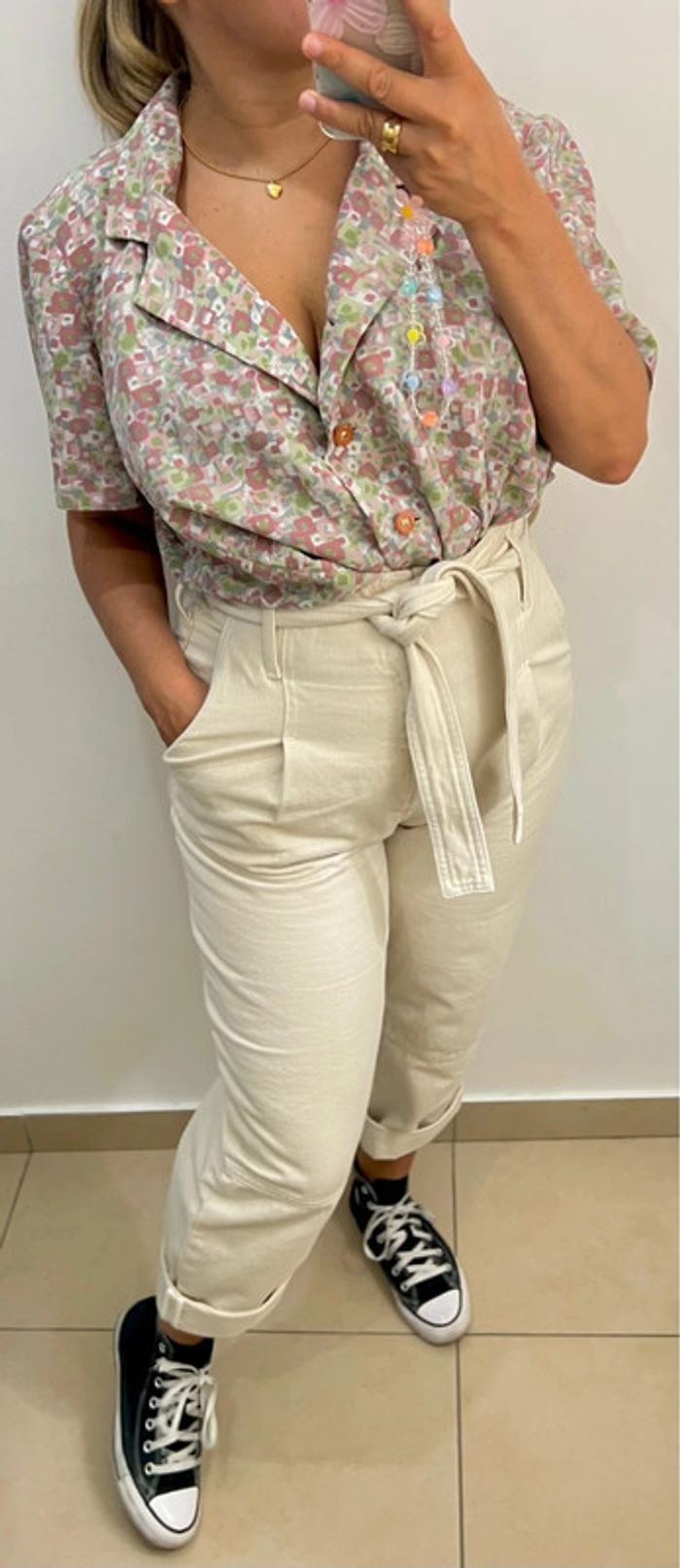 Chemise Vintage À Manches Courtes Imprimée Taille 44 - photo numéro 7