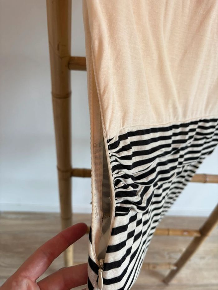 Robe mango écru et rayée - photo numéro 3
