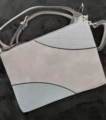 Sac bandoulière gris et bleu