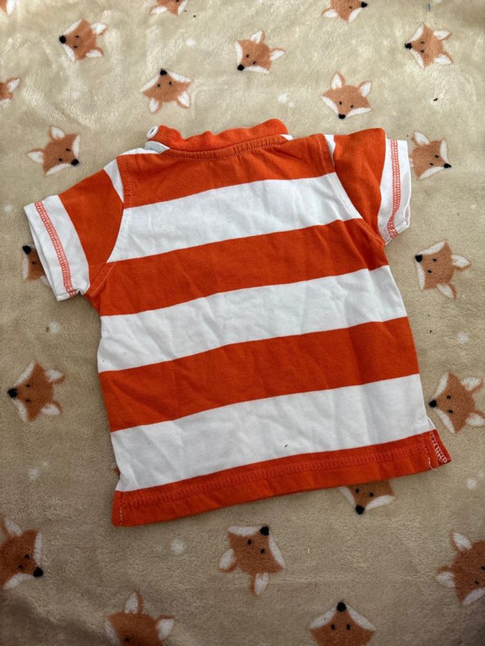 T-shirt orange et blanc 3 mois - photo numéro 3