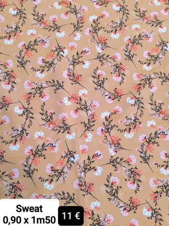 Sweat fleuri fond jaune