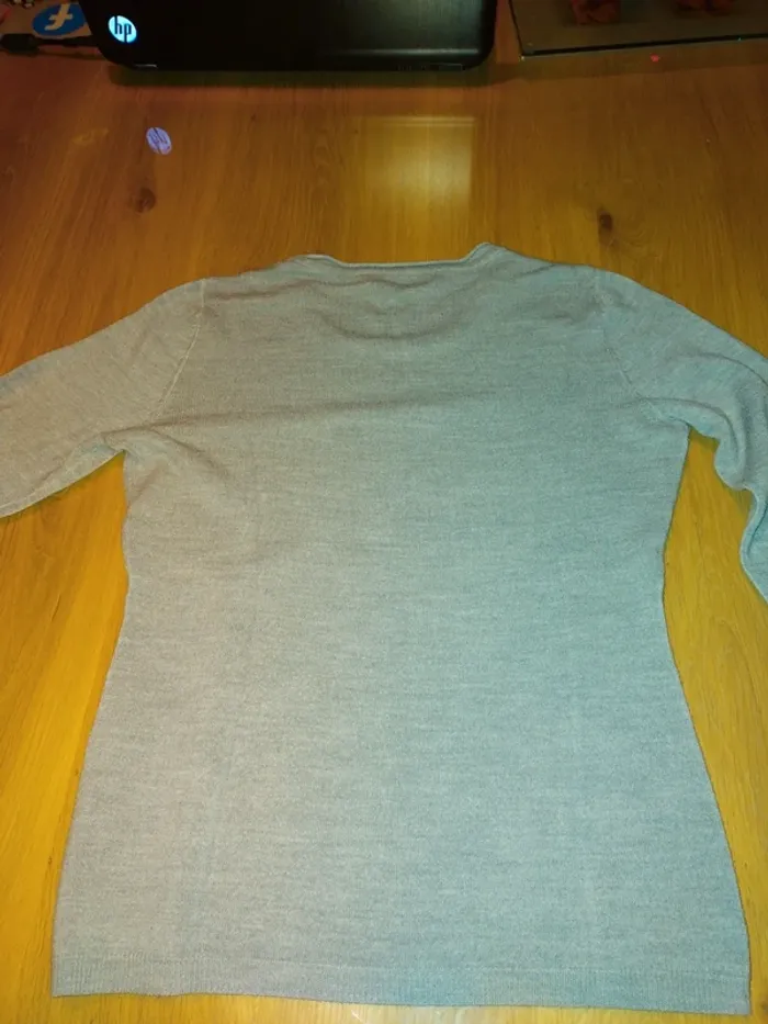 Petit Pull Fin Fille Uni Gris - photo numéro 2