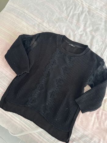 Pull dentelle noir M