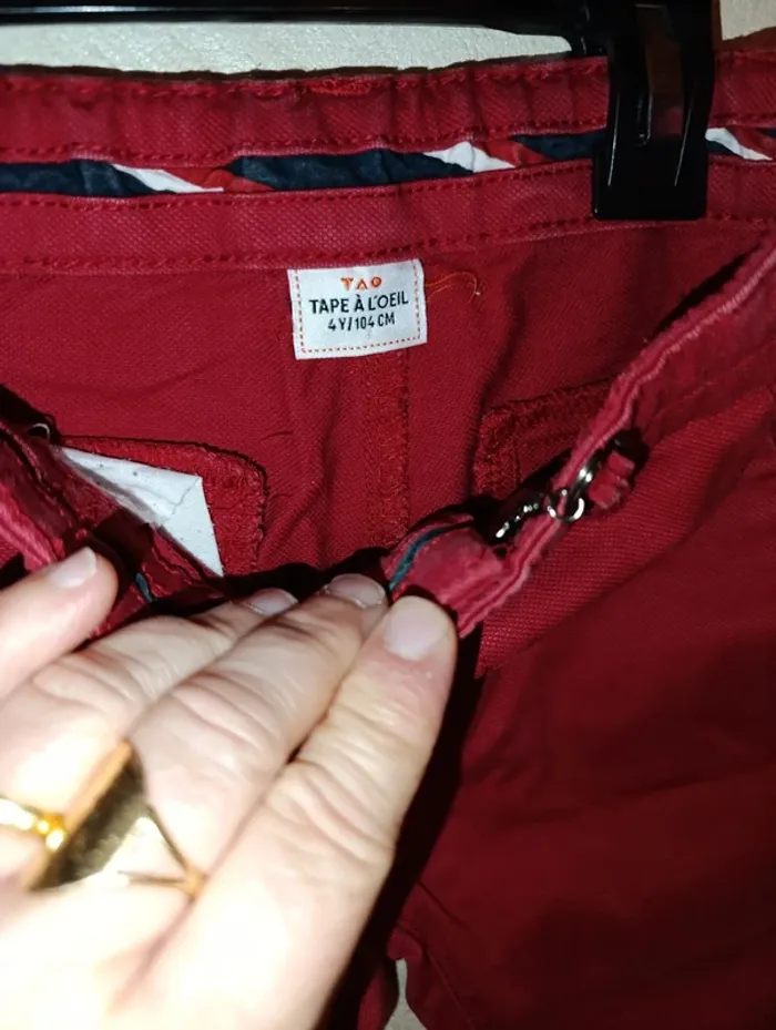 Pantalon tweed rouge tape à l'oeil taille 4 ans - photo numéro 4