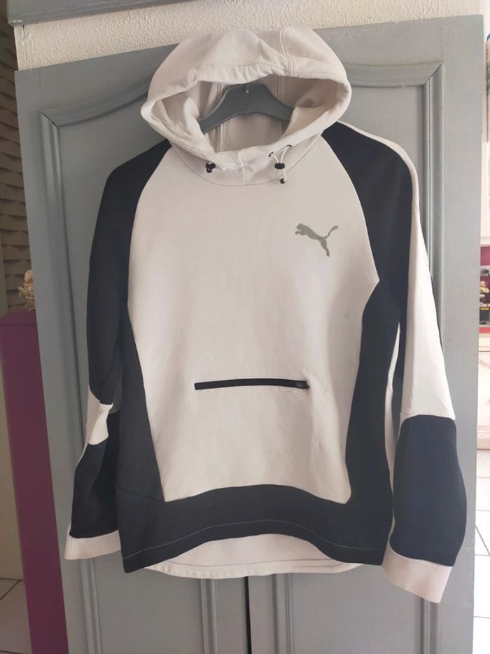 Pull a capuche blanc garçon T 14/16 ans ou S Puma