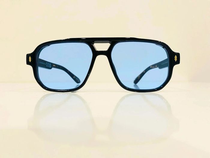 Lunette de soleil mixte marron verres bleus transparents uvprotection taille moyenne - photo numéro 2