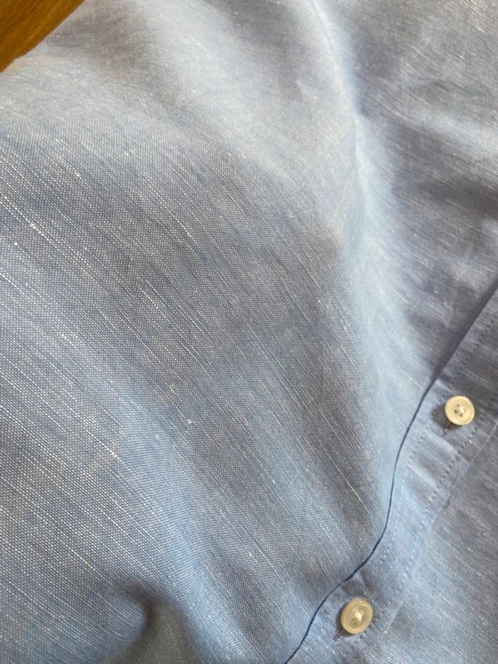 Chemisier lin et coton bleu clair Banana Republic taille M - photo numéro 18