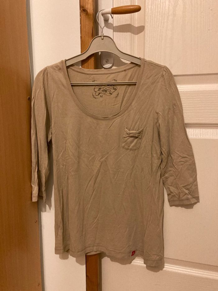T shirt manches 3/4 beige EDC