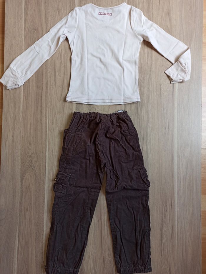 T-shirt ooxoo petit chien 8 ans et pantalon jean Lisa rose 6 ans - photo numéro 9