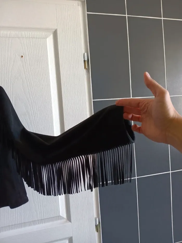 Veste en cuir de chèvre courte naf naf taille 40 - photo numéro 4