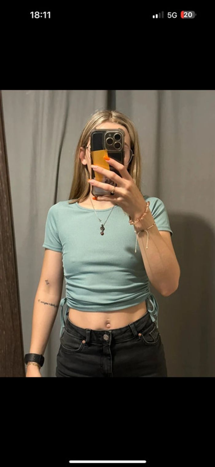 Haut court bleu XS