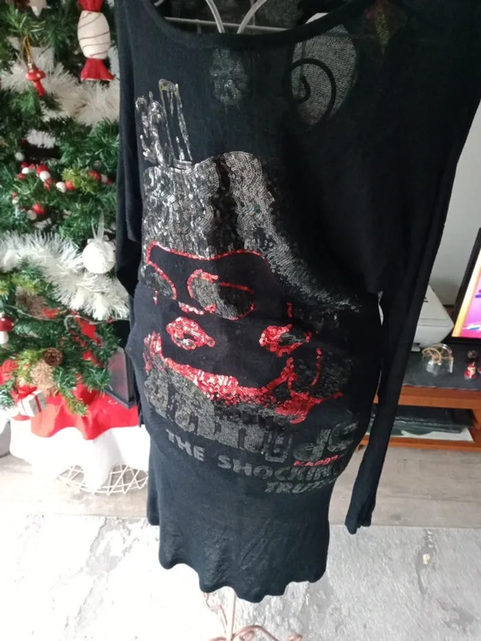 Robe noire à motifs caporal - photo numéro 3