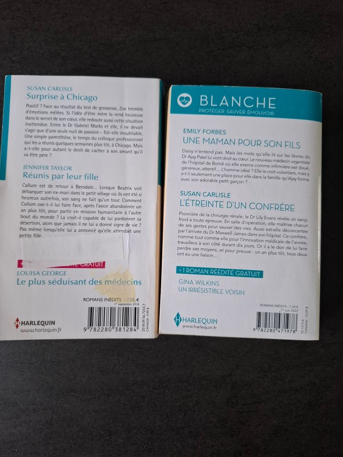 Lot de 2 livres Harlequin collection Blanche en bon état - photo numéro 2