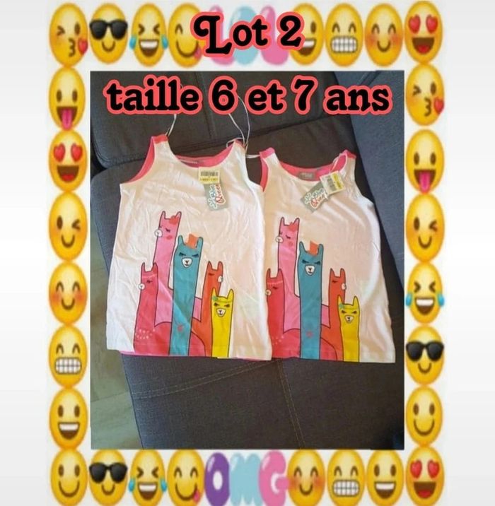Lot de 2 Débardeurs taille 6 ans et 7 ans