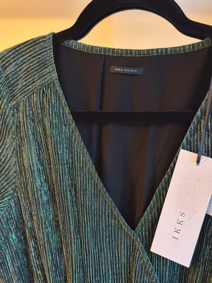 Robe longue IKKS vert métallisé – T.36 Neuve étiquette - photo numéro 4