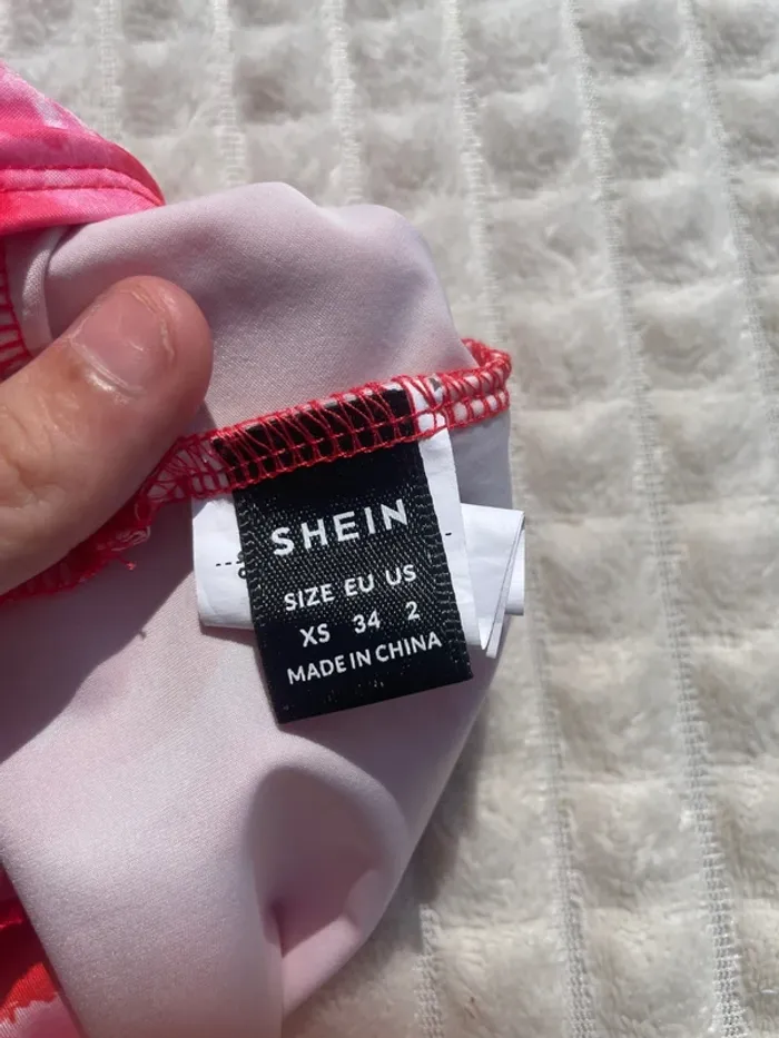 Top décontracté SHEIN en mousseline de soie, taille XS, imprimé floral - photo numéro 4