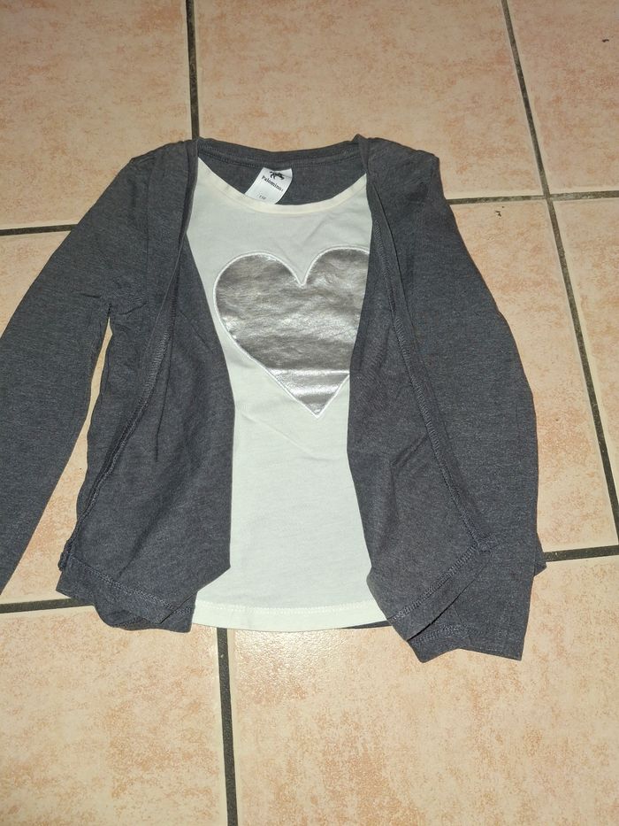 Tee-shirt manche longue et gilet