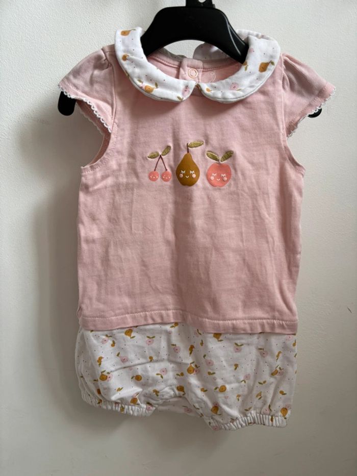 Pyjama été rose fruits Sergent Major 3 mois - photo numéro 2