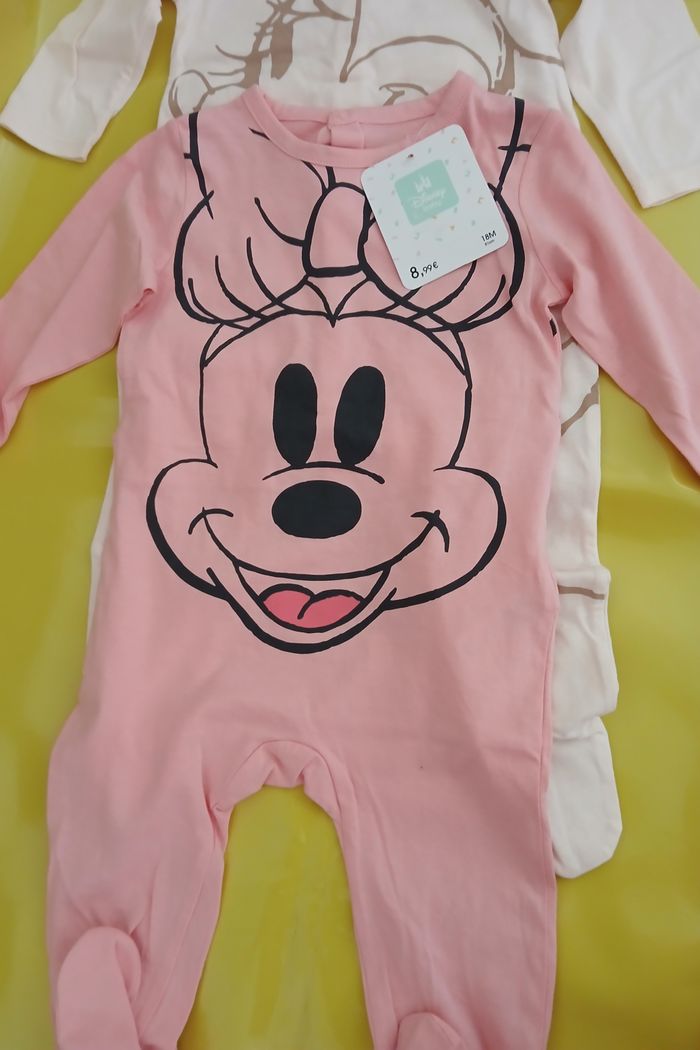 lot de 2 pyjamas en coton minnie disney 81 cm 18 mois - photo numéro 2