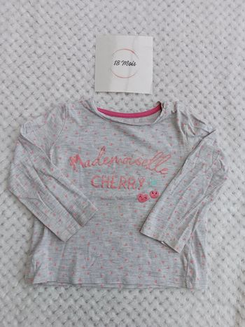 T-shirt Gris Clair In Extenso 18 Mois – Mademoiselle Cherry