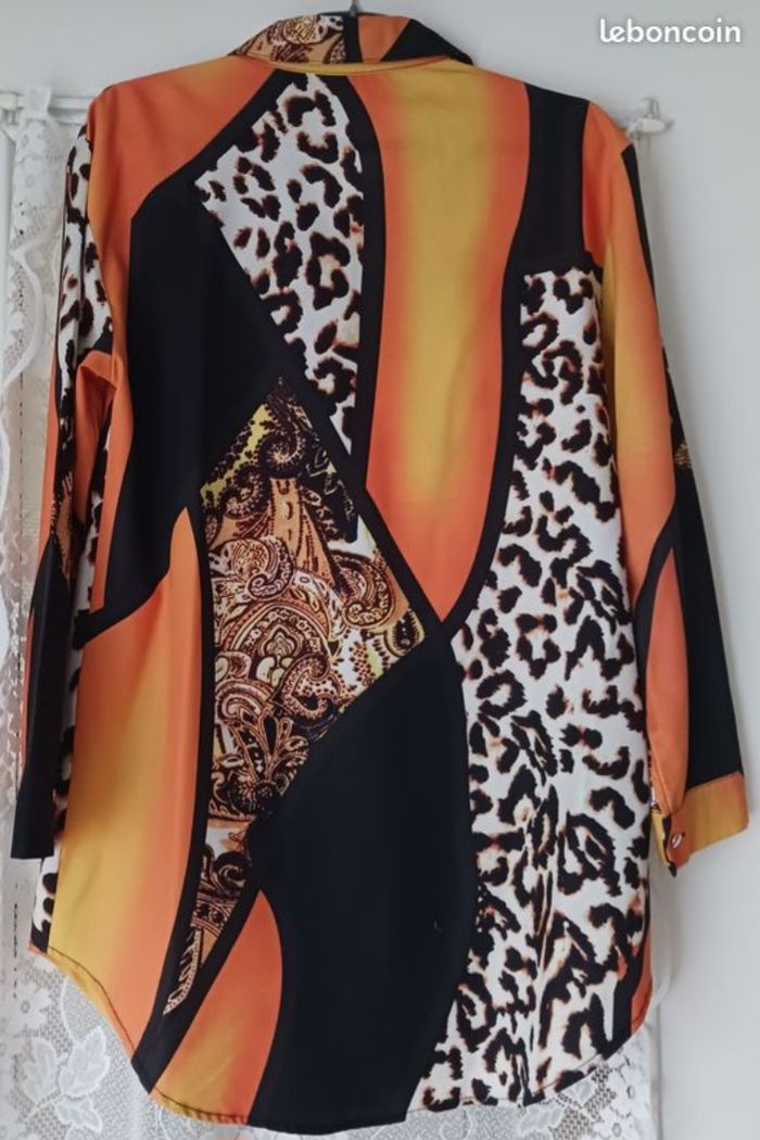 Robe chemise, longue chemise, multicolore - photo numéro 2