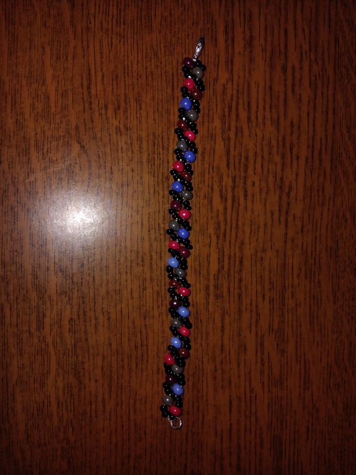 Bracelet en perle de rocaille avec fermoir acier inoxydable 17.3cm - photo numéro 3