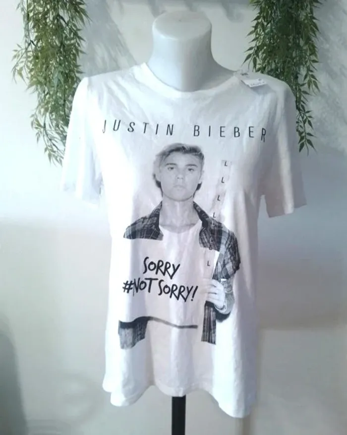 tee shirt justin bieber taille L - neuf - 100% coton - photo numéro 3