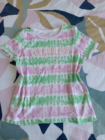 Tee shirt vert et rose Primark