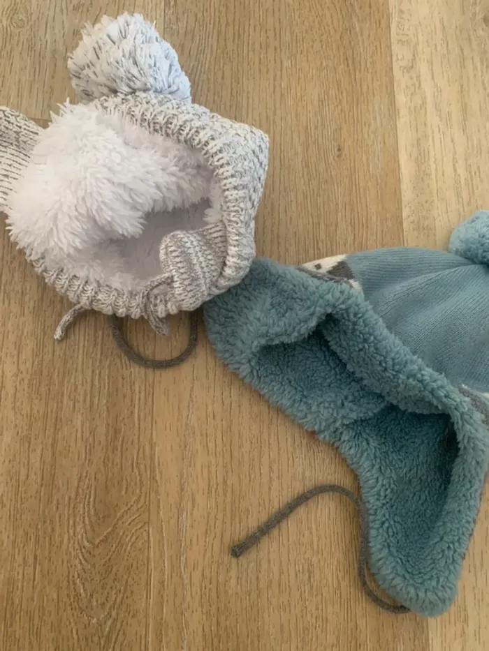 Lot de 2 bonnets hiver bébé - photo numéro 2