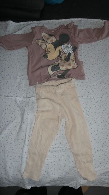 Ensemble TShirt manches longues + leggings - Minnie - NEUF – 24 mois fille