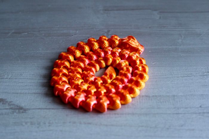 Serpent articulé 78 cm - Orange & Rose Gold - Jouet déco flexible - photo numéro 3