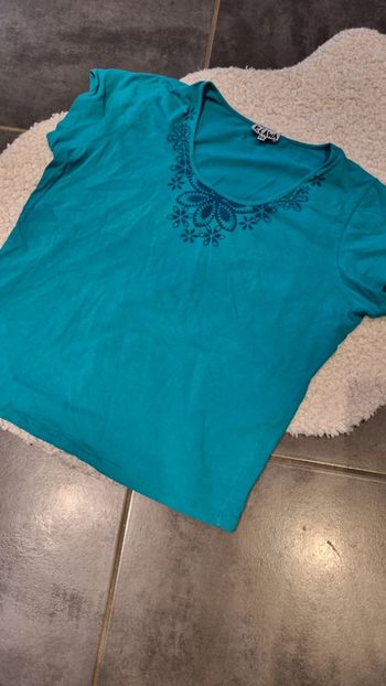 Tee shirt femme bleu vert bouteille 2XL