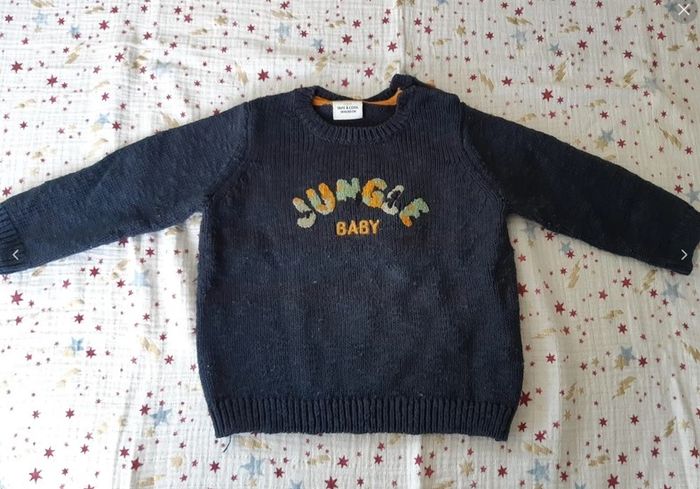 Pull laine bleu marine TAO 18 mois 80cm