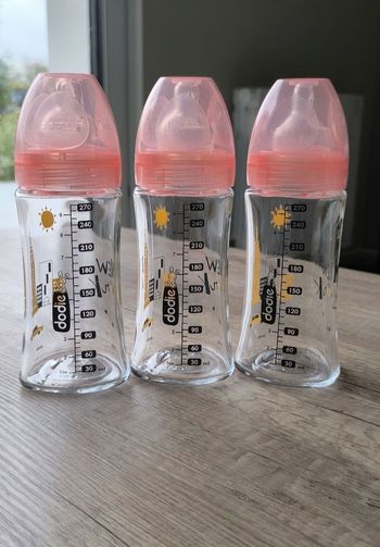Lot 3 Biberons  en verre  270 ml