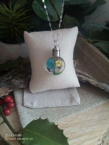 Collier bohème pendentif végétal