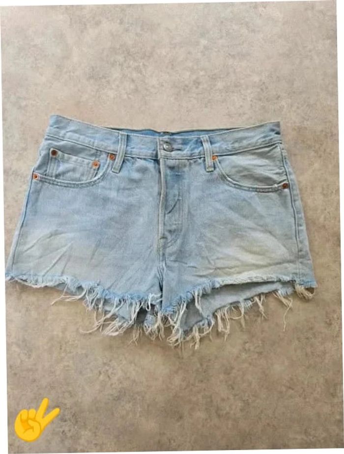 Short Levi's 501 W28 FR38 Bleu Femme Women SHO166b - photo numéro 2