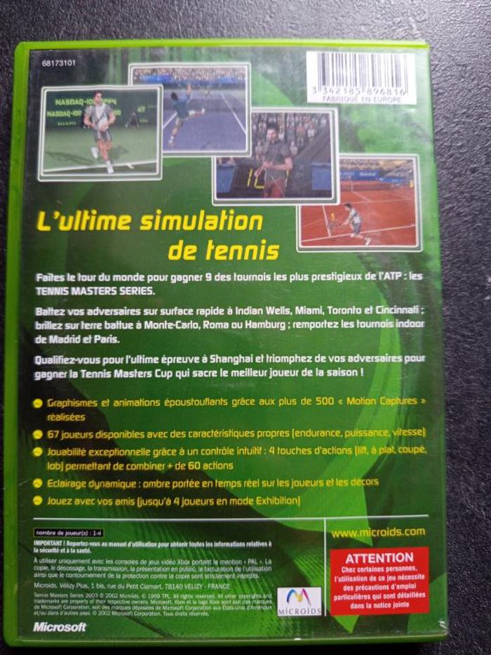 Microsoft - Xbox - Tennis masters series - 2003 - photo numéro 2