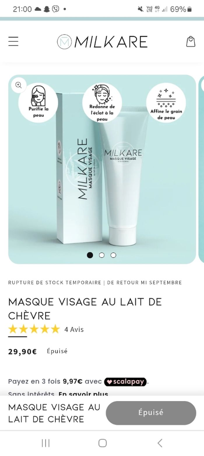 Lot gommage et masque au lait de chèvre Milkare - photo numéro 2