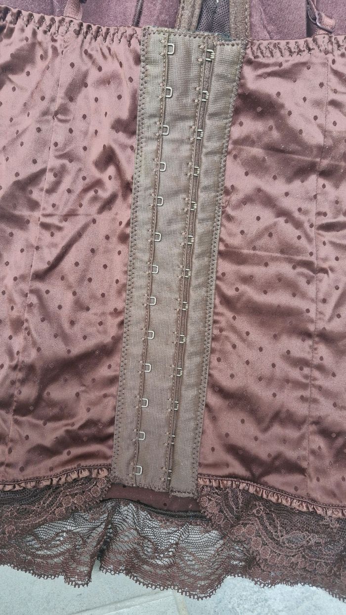 Bustier / caraco / corset marron avec dentelle Etam - photo numéro 5